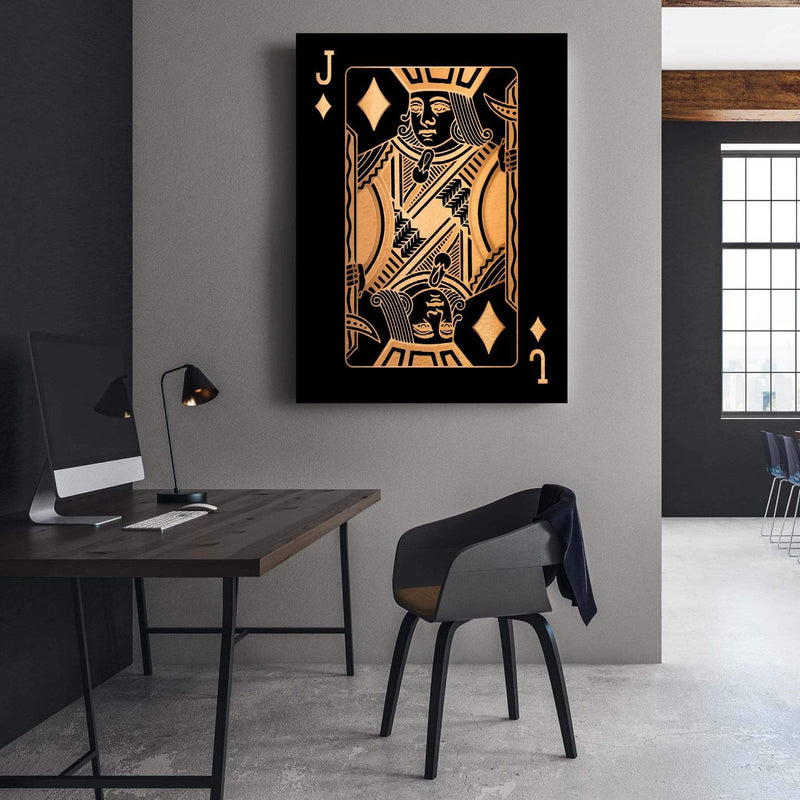 Jack of Diamonds - Gold Canvas