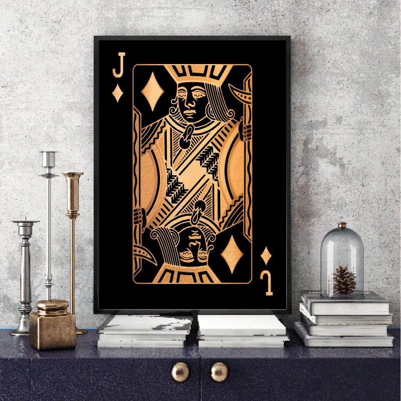 Jack of Diamonds - Gold Canvas