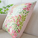 Jacquard floral pillow cover pink & green bedroom decor by Decorbites