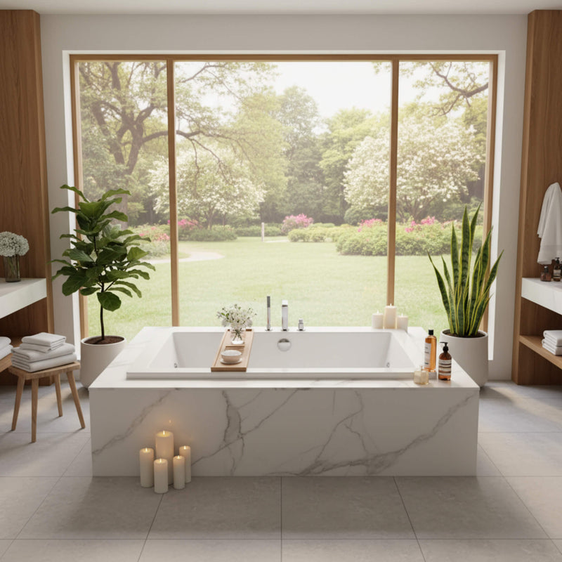 Jacuzzi Elara 72" Rectangle Acrylic Drop-In Whirlpool Bath [JELA7236WLR2XX] (SAK18546)