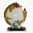 Jade Dragon Phoenix Ornament Enamel Living Room Decoration Home Accent Figurine Display