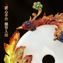 Jade Dragon Phoenix Ornament Enamel Living Room Decoration Home Accent Figurine Display