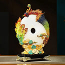 Jade Dragon Phoenix Ornament Enamel Living Room Decoration Home Accent Figurine Display