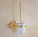 GobekUsa Brass & Jade Gold Bathroom Accessories Set: Paper Holder, Towel Bar, Soap Basket