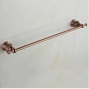 GobekUsa Brass & Jade Rose Gold Bathroom Set: Paper Holder, Towel Bar, Soap Basket