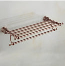 GobekUsa Brass & Jade Rose Gold Bathroom Set: Paper Holder, Towel Bar, Soap Basket