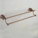 GobekUsa Brass & Jade Rose Gold Bathroom Set: Paper Holder, Towel Bar, Soap Basket