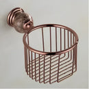 GobekUsa Brass & Jade Rose Gold Bathroom Set: Paper Holder, Towel Bar, Soap Basket