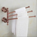 GobekUsa Brass & Jade Rose Gold Bathroom Set: Paper Holder, Towel Bar, Soap Basket