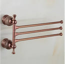 GobekUsa Brass & Jade Rose Gold Bathroom Set: Paper Holder, Towel Bar, Soap Basket