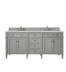 James Martin Brittany 72" Double Bathroom Vanity, Urban Gray