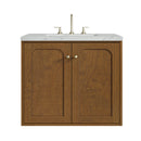 James Martin Laurent 30" Dual Mount Single Bathroom Vanity, Honey Oak