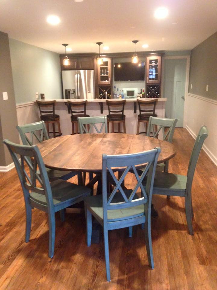 Round Trestle X Farmhouse Dining Table