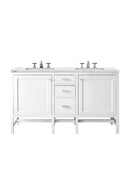 James Martin Addison 60" Double Bathroom Vanity, Glossy White