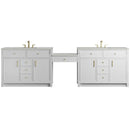 James Martin Bellshire 120" Double Bathroom Vanity, Bright White