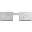 James Martin Bellshire 120" Double Bathroom Vanity, Bright White