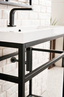 James Martin Boston 31.5" Single Console Vanity, Matte Black