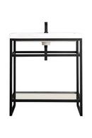 James Martin Boston 31.5" Single Console Vanity, Matte Black
