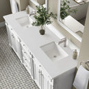 James Martin Bristol 72" Double Bathroom Vanity, Bright White