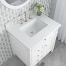 James Martin Brittany 30" Single Bathroom Vanity, Bright White