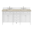 James Martin Brittany 72" Double Bathroom Vanity, Bright White