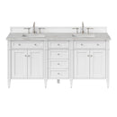 James Martin Brittany 72" Double Bathroom Vanity, Bright White