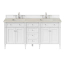 James Martin Brittany 72" Double Bathroom Vanity, Bright White