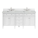 James Martin Brittany 72" Double Bathroom Vanity, Bright White