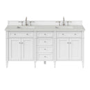 James Martin Brittany 72" Double Bathroom Vanity, Bright White