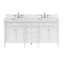 James Martin Brittany 72" Double Bathroom Vanity, Bright White