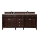 James Martin Brittany 72" Double Bathroom Vanity, Burnished Mahogany