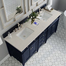 James Martin Brittany 72" Double Bathroom Vanity, Victory Blue