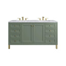 James Martin Chicago 60" Double Bathroom Vanity, Smokey Celadon
