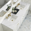 James Martin Chicago 72" Double Bathroom Vanity, Glossy White