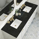 James Martin Chicago 72" Double Bathroom Vanity, Glossy White