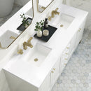 James Martin Chicago 72" Double Bathroom Vanity, Glossy White