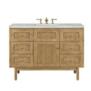 James Martin Laurent 48" Dual Mount Single Bathroom Vanity, Light Natural Oak