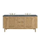 James Martin Laurent 72" Dual Mount Double Bathroom Vanity, Light Natural Oak