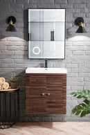 James Martin Linden 24" Dual Mount Single Bathroom Vanity, Mid-Century Walnut