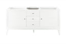 James Martin Linear 59" Double Bathroom Vanity, Glossy White