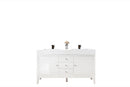 James Martin Linear 59" Double Bathroom Vanity, Glossy White