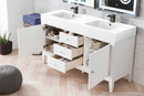 James Martin Linear 59" Double Bathroom Vanity, Glossy White