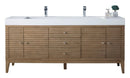 James Martin Linear 72" Double Bathroom Vanity, Whitewashed Walnut