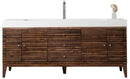 James Martin Linear 72" Single Bathroom Vanity, Mid-Century Walnut