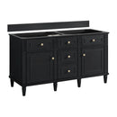 James Martin Lorelai 60" Double Bathroom Vanity, Black Onyx