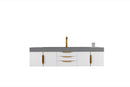 James Martin Mercer Island 72" Floating Single Bathroom Vanity, Glossy White