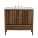 James Martin Myrrin 36" Single Bathroom Vanity, Mid-Century Walnut