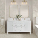 James Martin Myrrin 60" Double Bathroom Vanity, Bright White