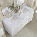 James Martin Myrrin 60" Double Bathroom Vanity, Bright White