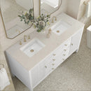 James Martin Myrrin 60" Double Bathroom Vanity, Bright White